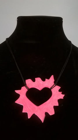 Burning Heart Necklace - PINK